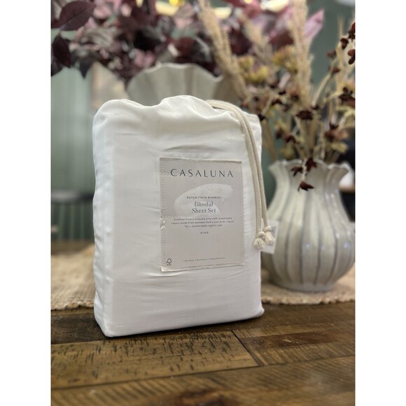 King 400 Thread Count Rayon from Bamboo Sheet Set White - Casaluna - Picture 1 of 7